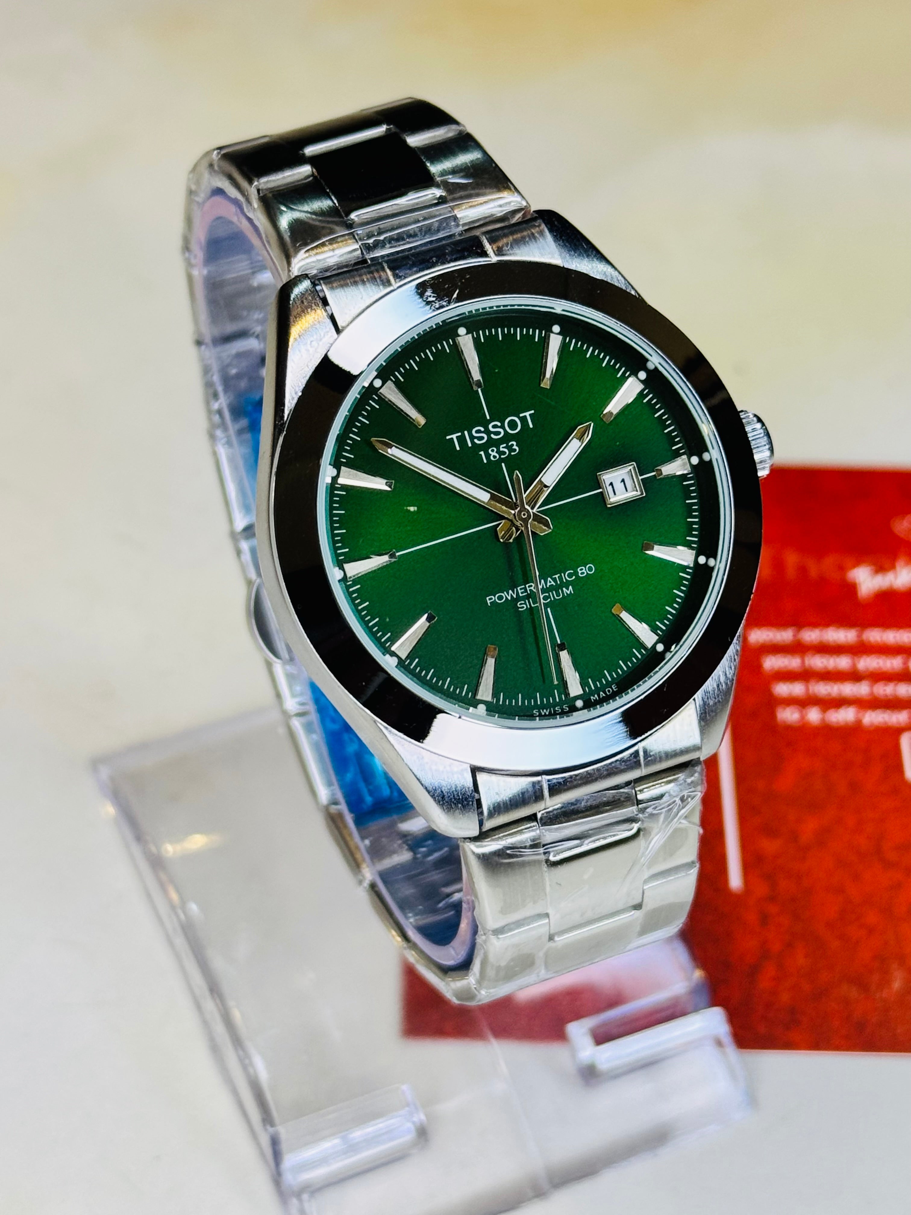 Silicium Silver Emerald Powermatic Tissot Watch