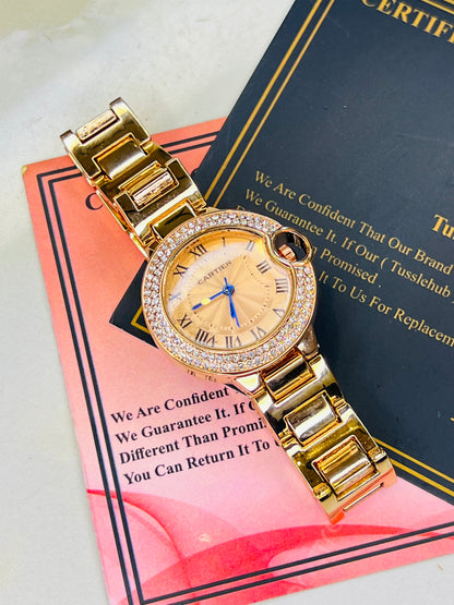 Cartier RoseGold Iced Dial Watch For Her