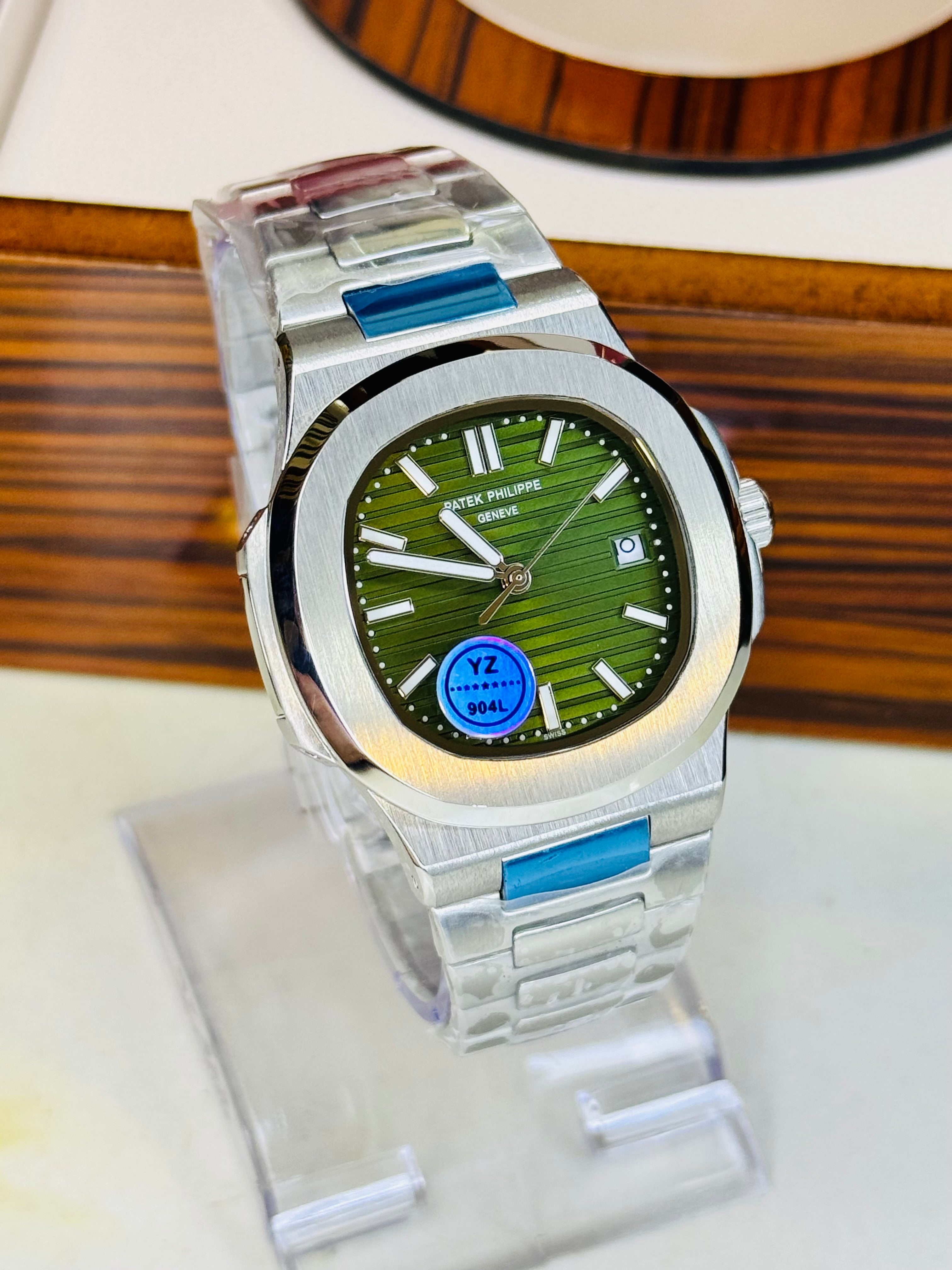 Silver Green Automatic Nautilus Super Clone Watch