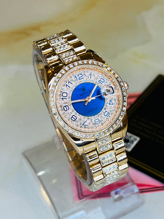 Rose Gold Blue Rolex For Her