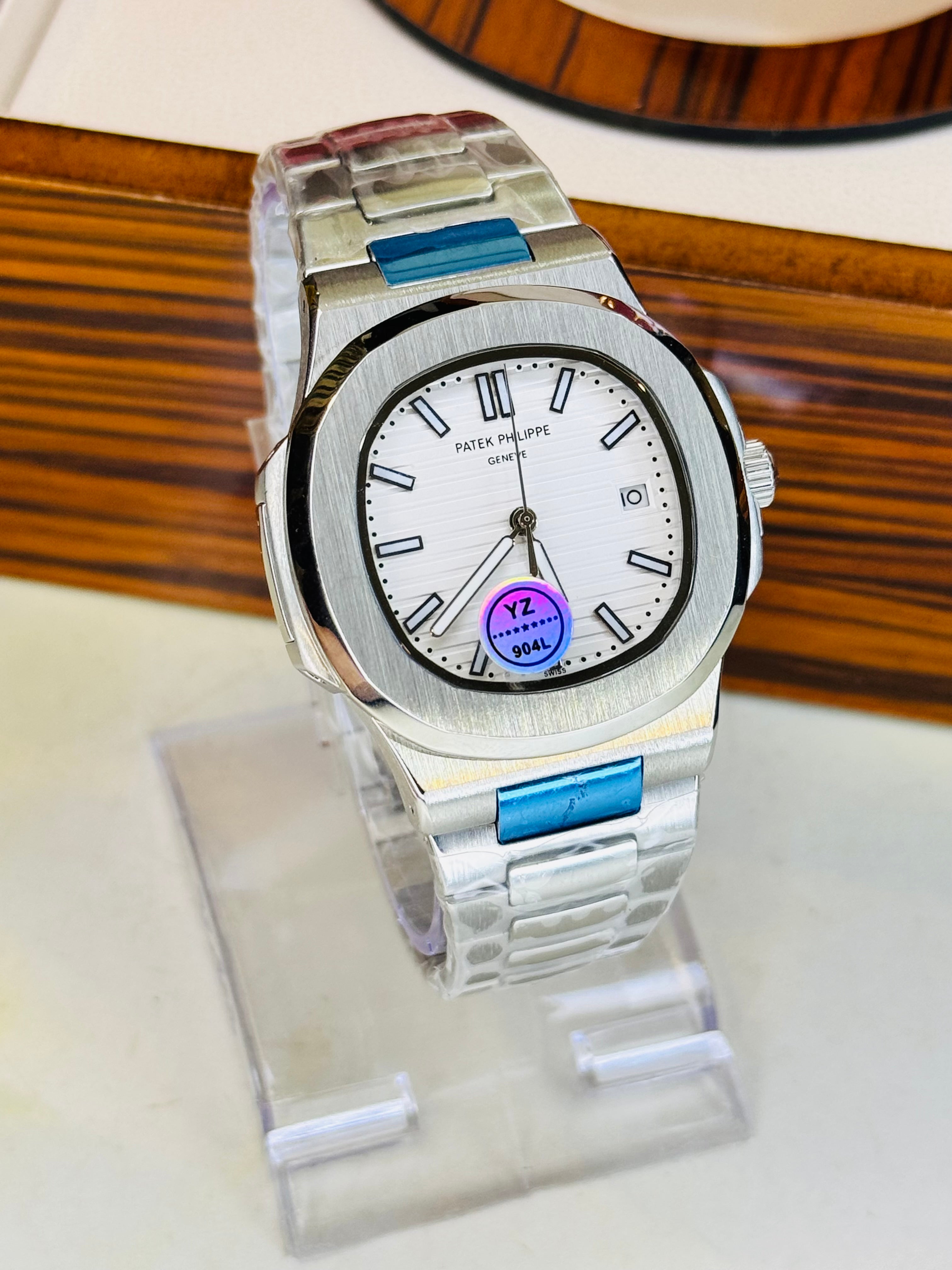Silver White Automatic Nautilus Super Clone Watch