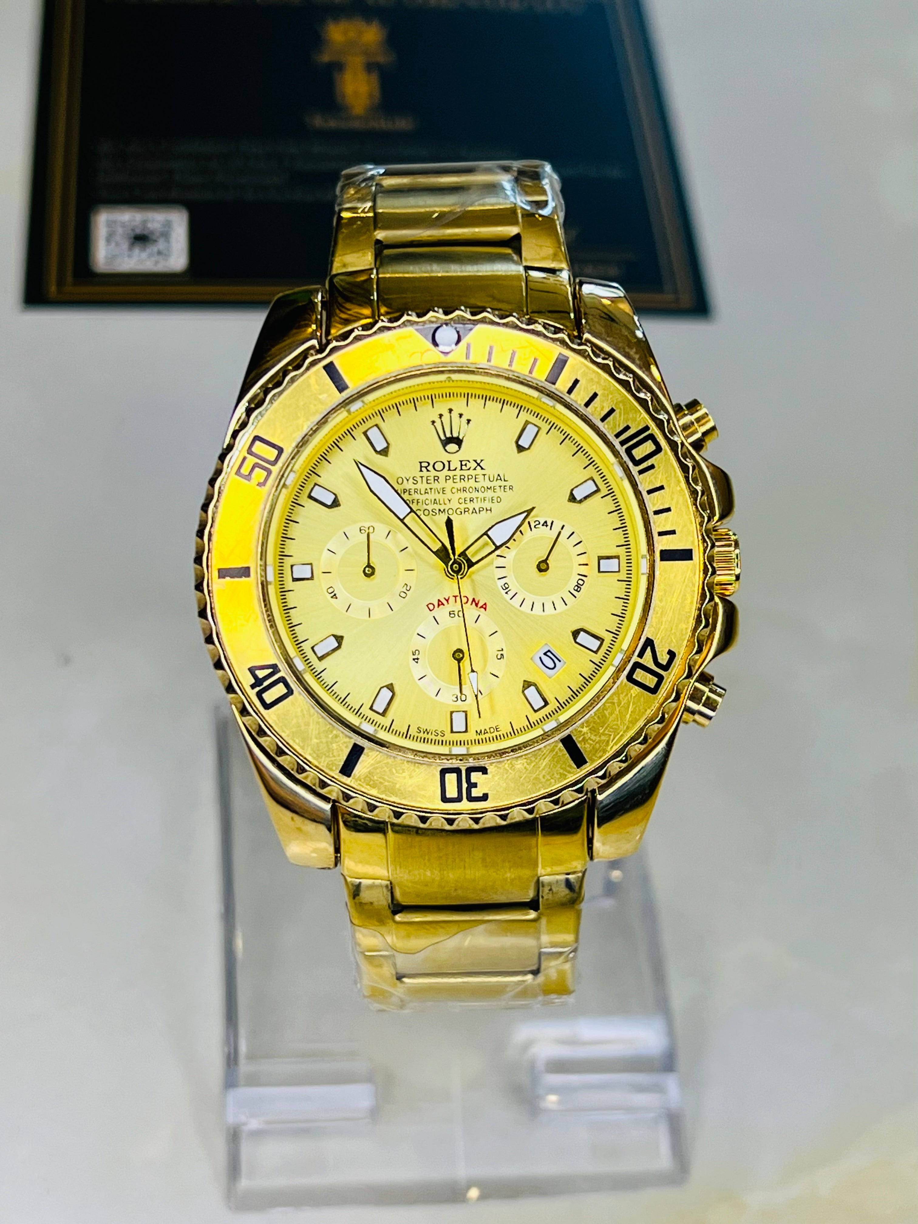 All Gold Daytona Chronograph Watch