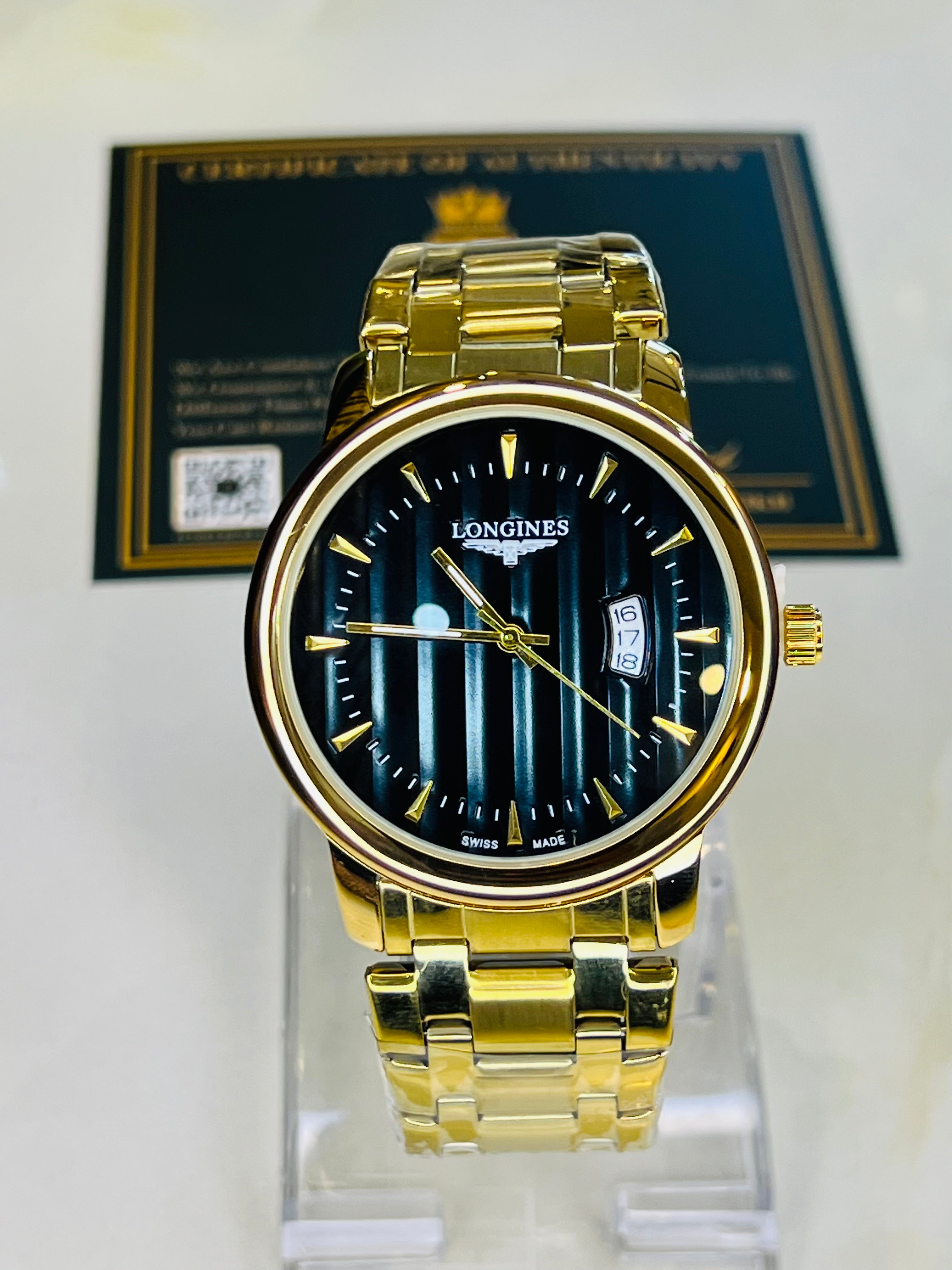 Longines Gold Black Watch