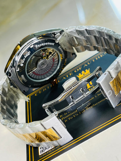 Automatic Sea Master Two Tone Blue Dial Watch