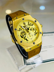 Brown Gold Chronograph Dial Hubl*t Watch