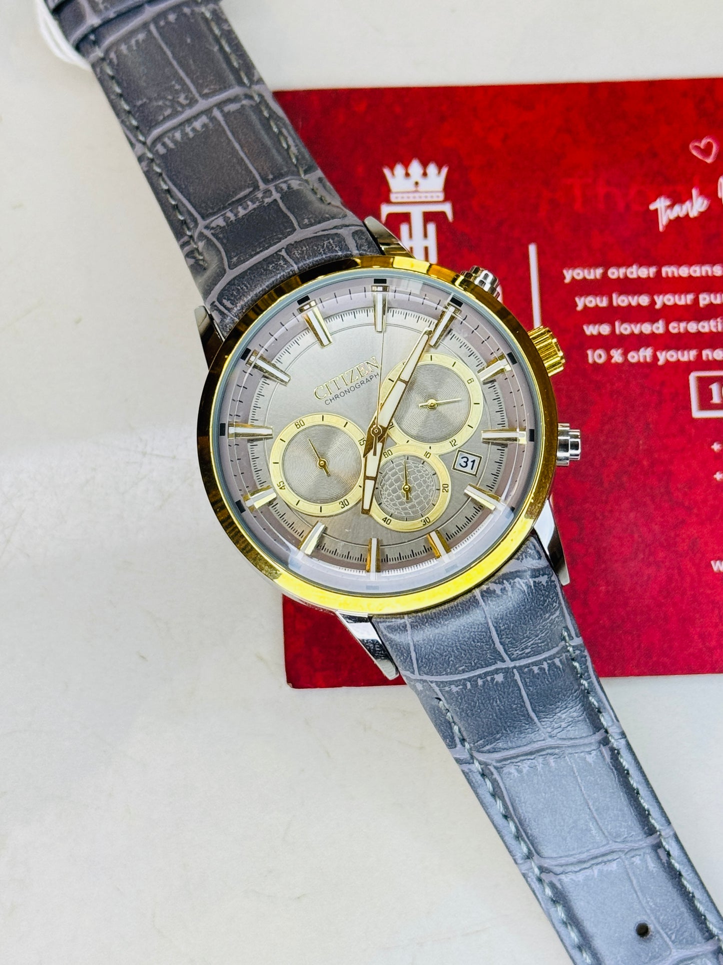 Citizen Globe Ash Grey Chronograph Watch