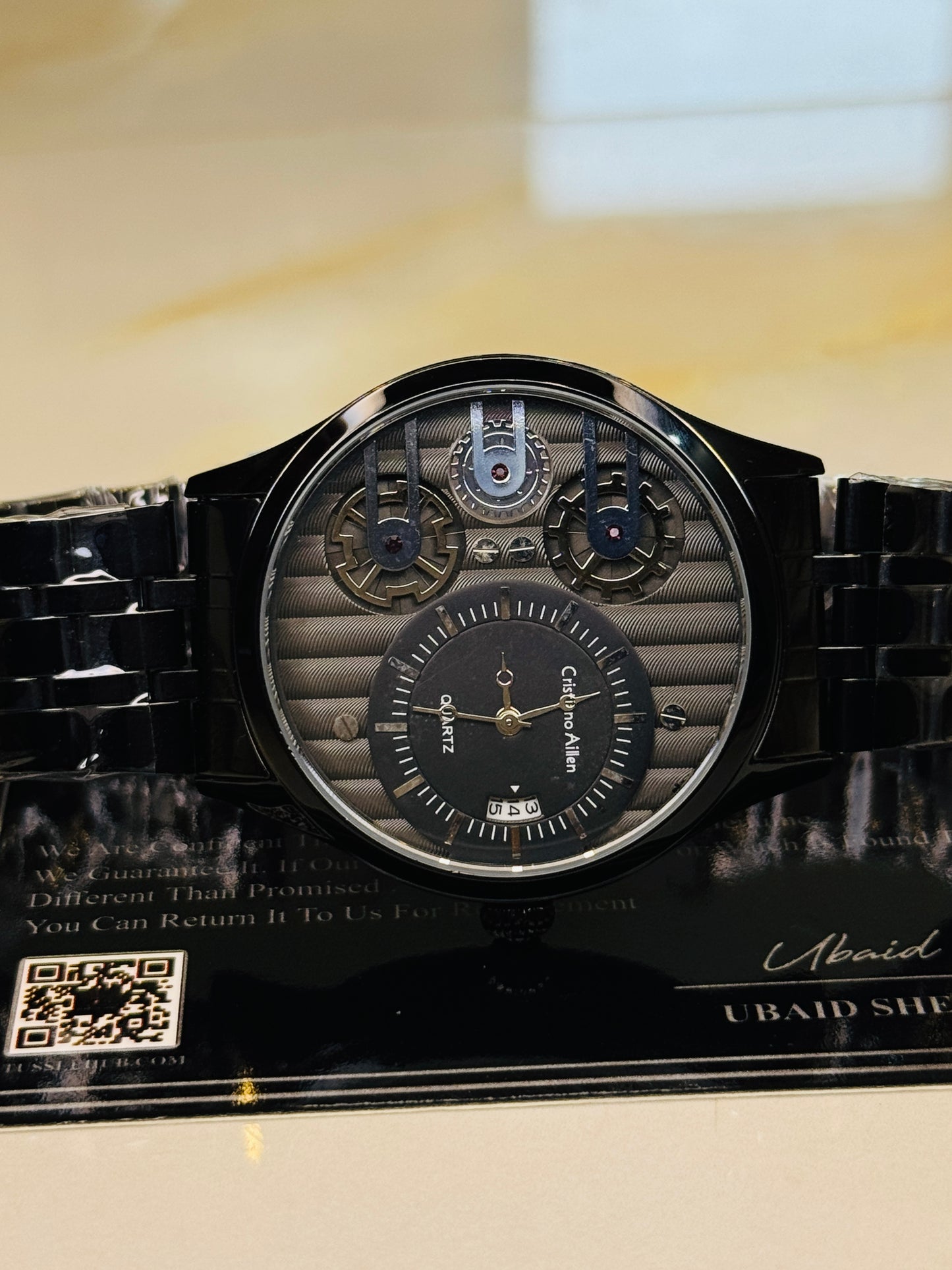 All Black Cristiano Aillen Dual Gear Watch