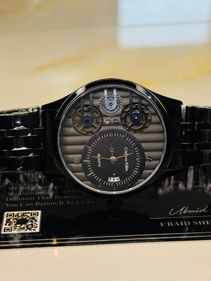 All Black Cristiano Aillen Dual Gear Watch