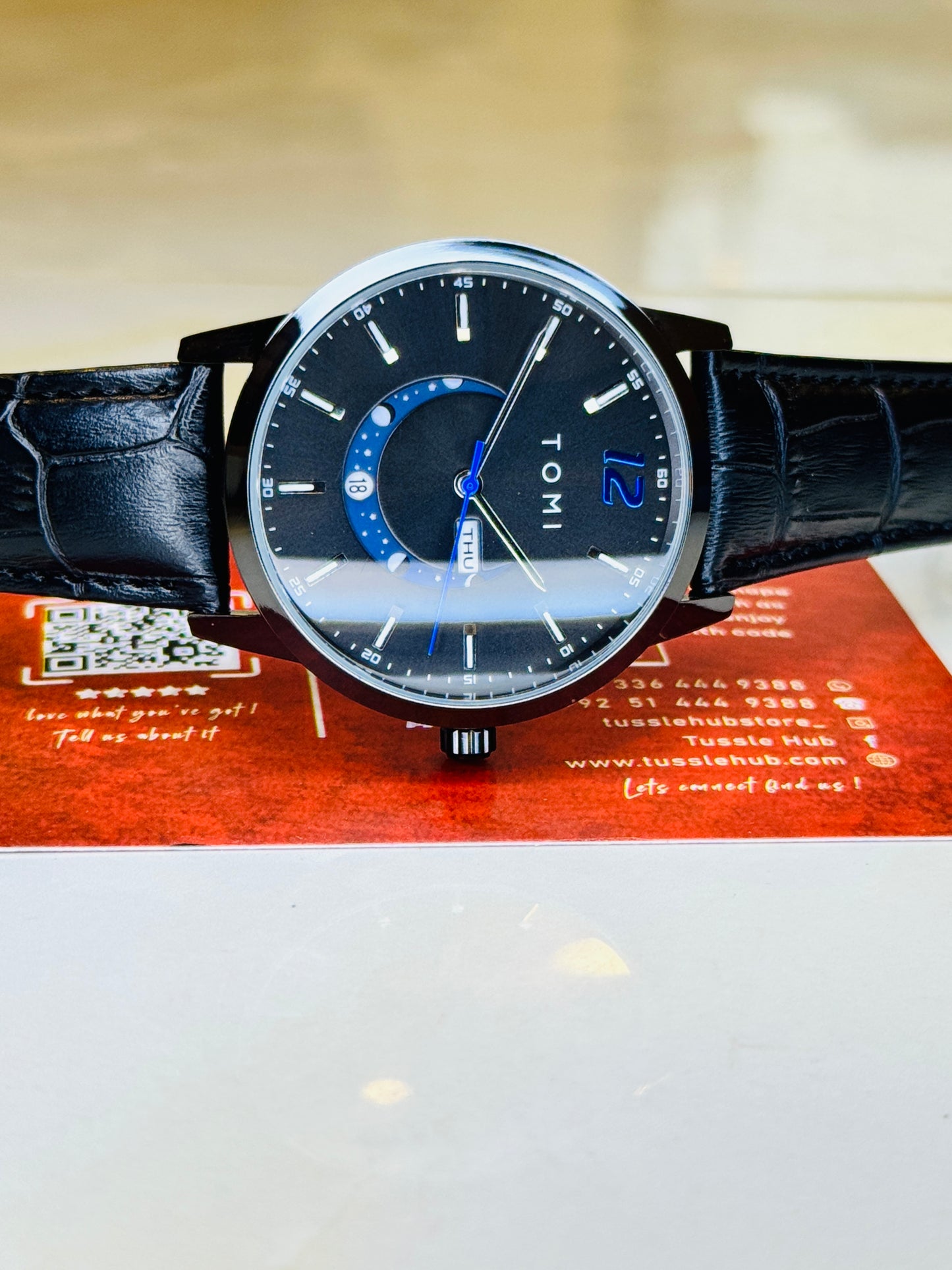 All Black Tomi Crescent Watch