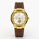 Matturi Black White Silicone Chronograph Watch
