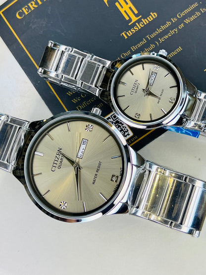Silver Grey Axiom Couple Watch