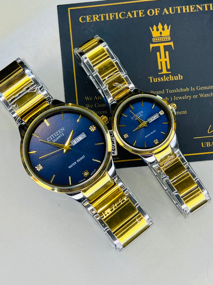 Two Tone Navy Axiom Couple Watch