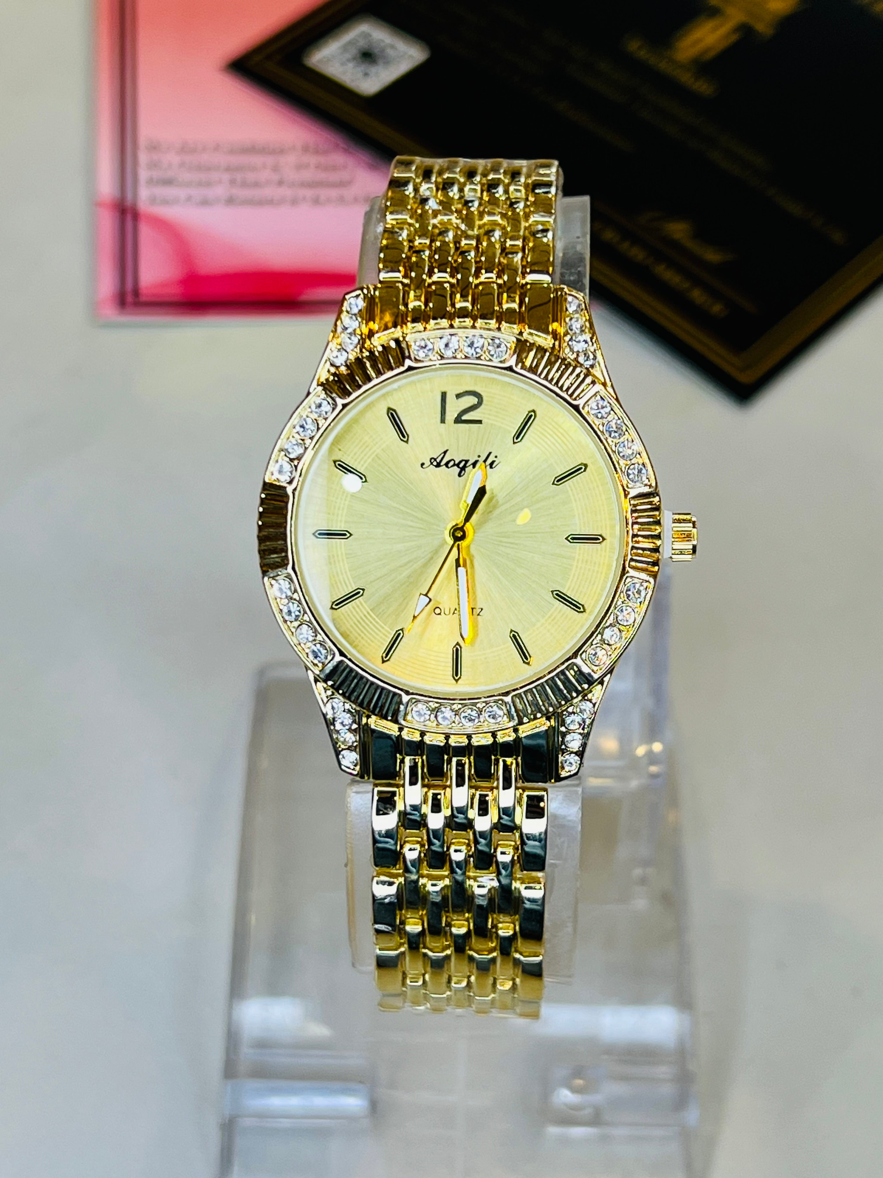 All Gold Mariga Flutted Watch for her