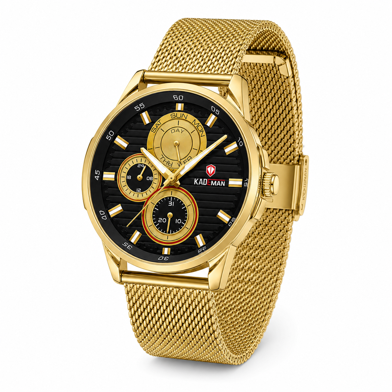 Kademan Rose Gold Mesh Chronograph Premium Watch
