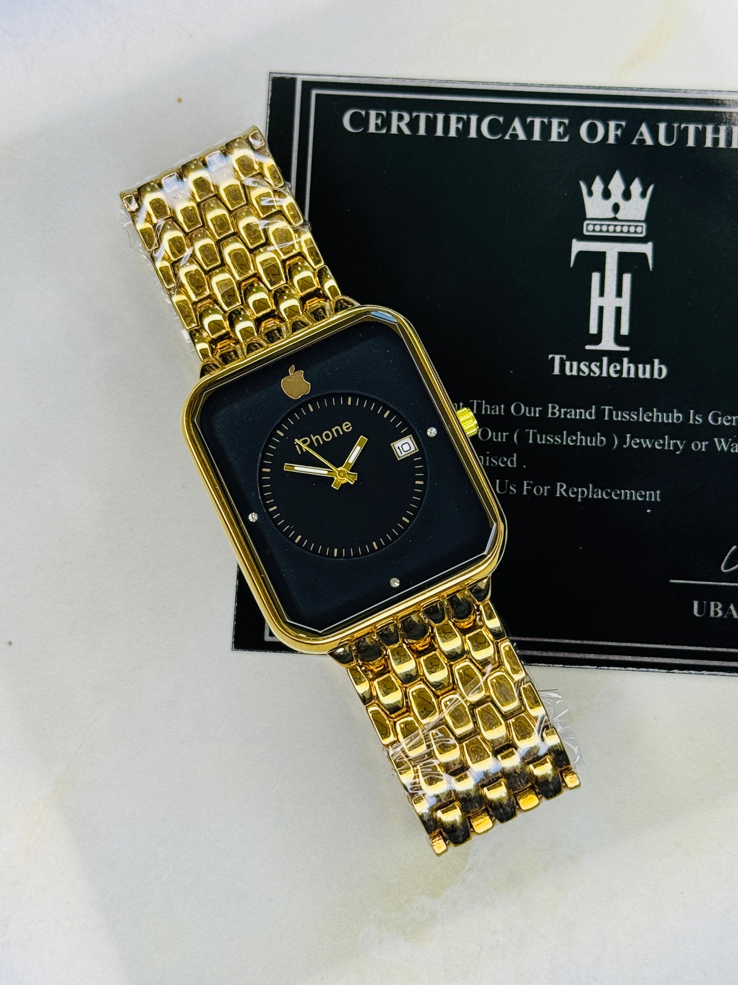 Gold Black Apple Seamer Platinum Watch