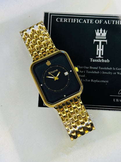 Gold Black Apple Seamer Platinum Watch
