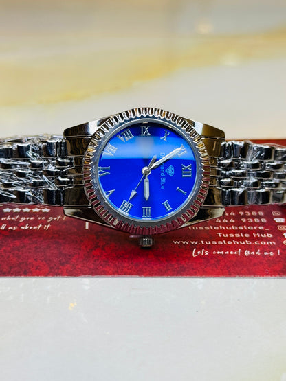 Silver Sapphire Aoqili Roman Watch for her