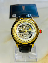 Timekey Black Strap Ballon Skeleton Dial Watch