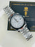 Diamonds Date Just Silver Texture White Fluted Bezel Automatic Watch