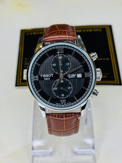 Le Lode Brown Leather Chronograph Dial Tissot Watch