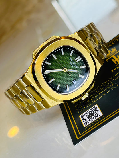 Gold Amazon Green Automatic Nautilus Super Clone Watch