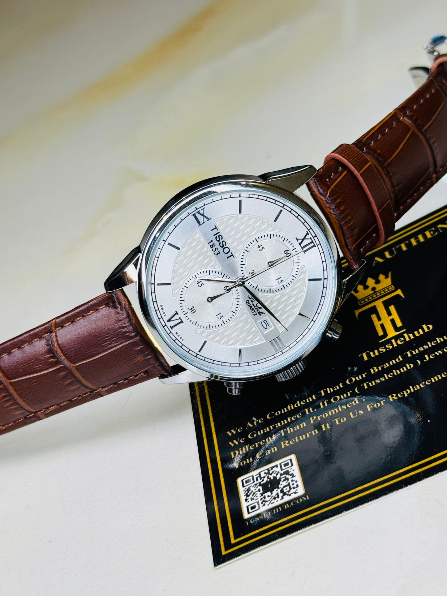 Le Lode Brown Leather Chronograph Dial Tissot Watch