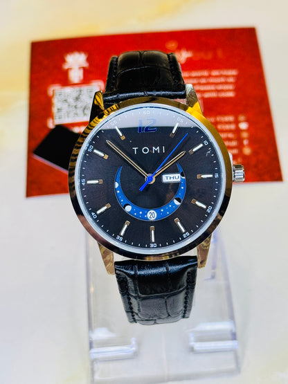 Black Silver Tomi Crescent Watch