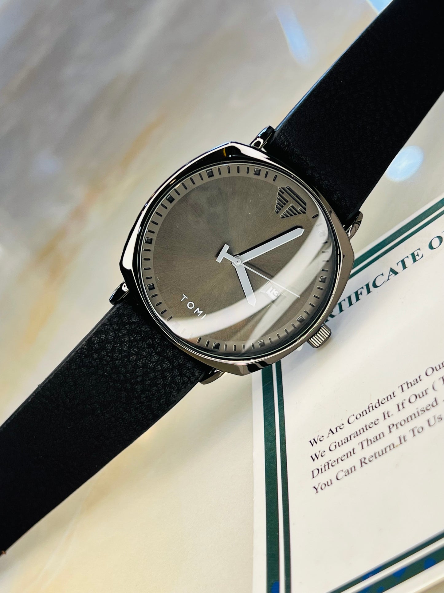 Tomi All Black Sleek Dial Watch