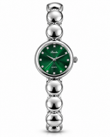 The Silver Round Pebble Minimalist Bangle Watch