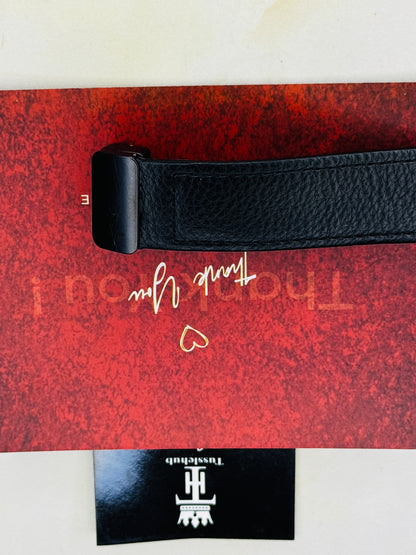 Tomi All Black Leather Magnetic Strap Watch