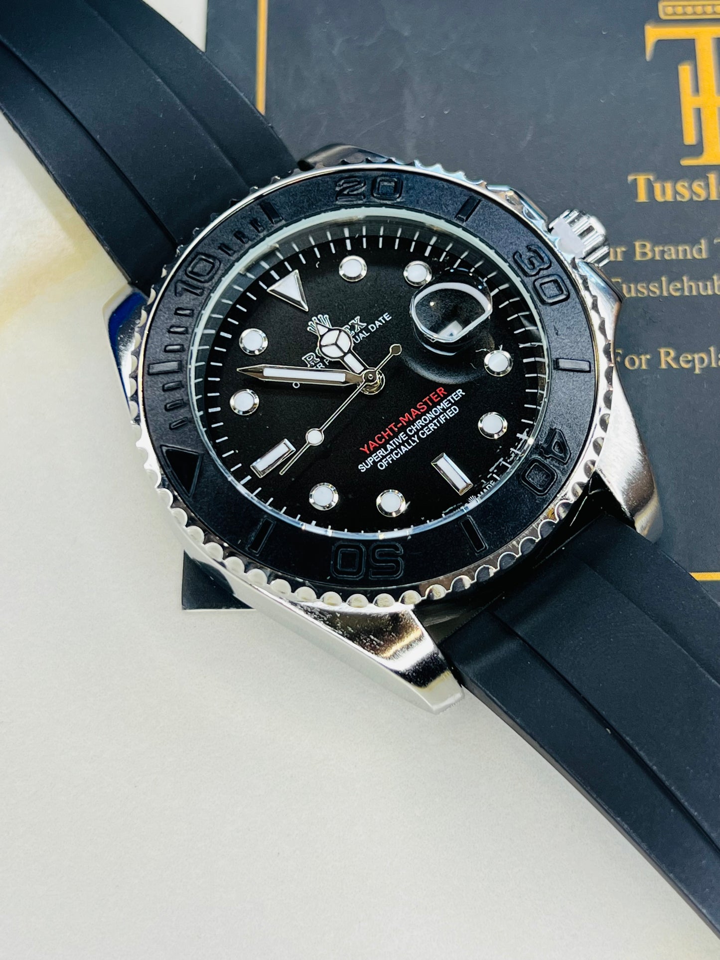 Black Silver Yatchmaster Oyster Watch