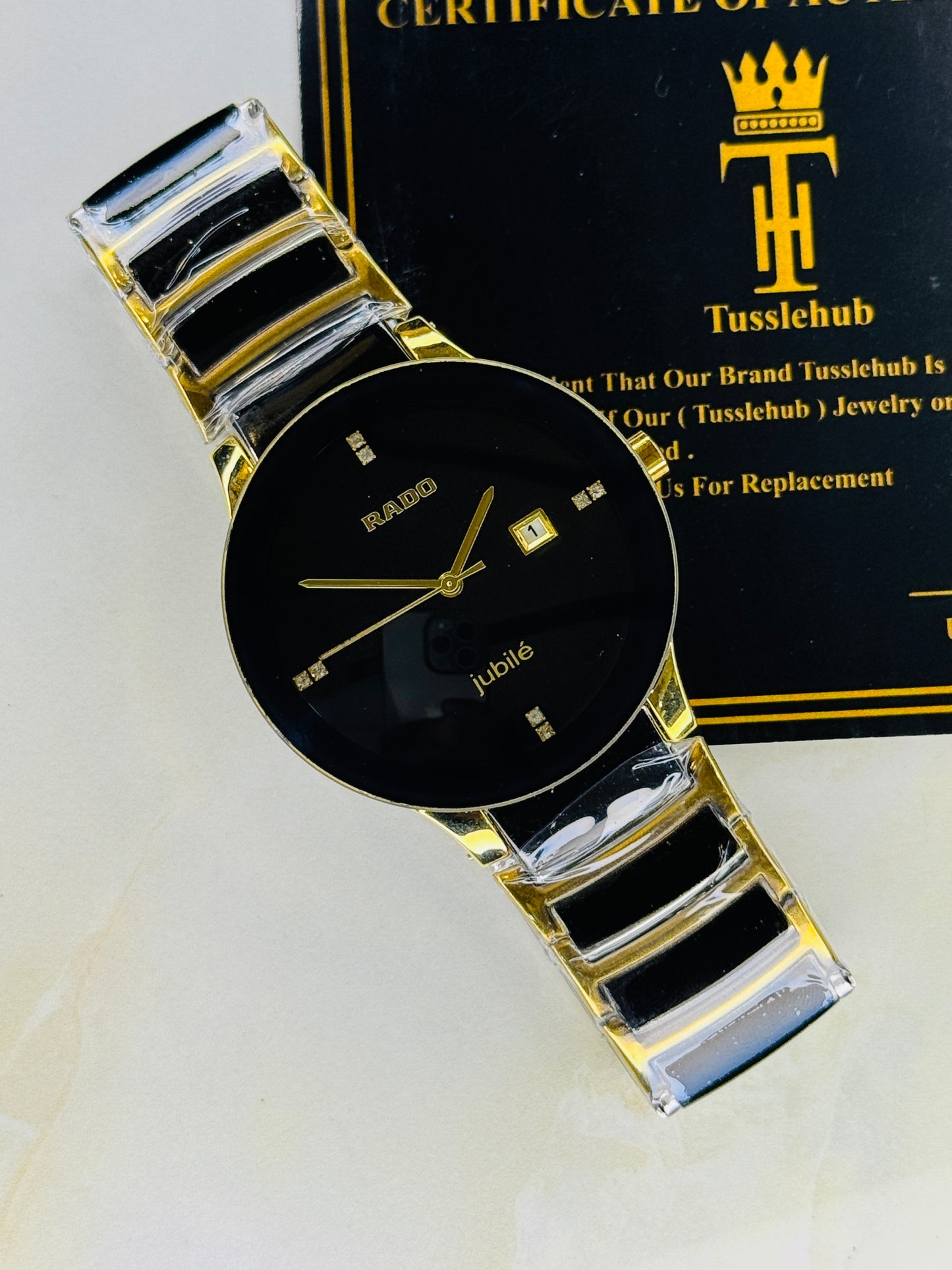 Black Two Tone Jubile Rado Watch