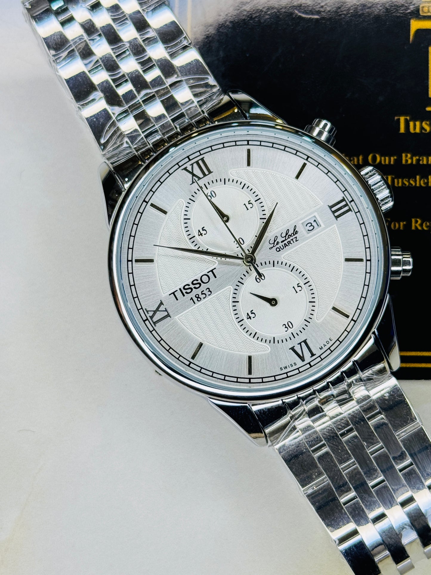 Le Lode Silver Chain Chronograph Dial Tissot Watch