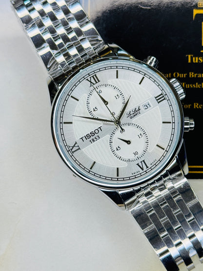 Le Lode Silver Chain Chronograph Dial Tissot Watch
