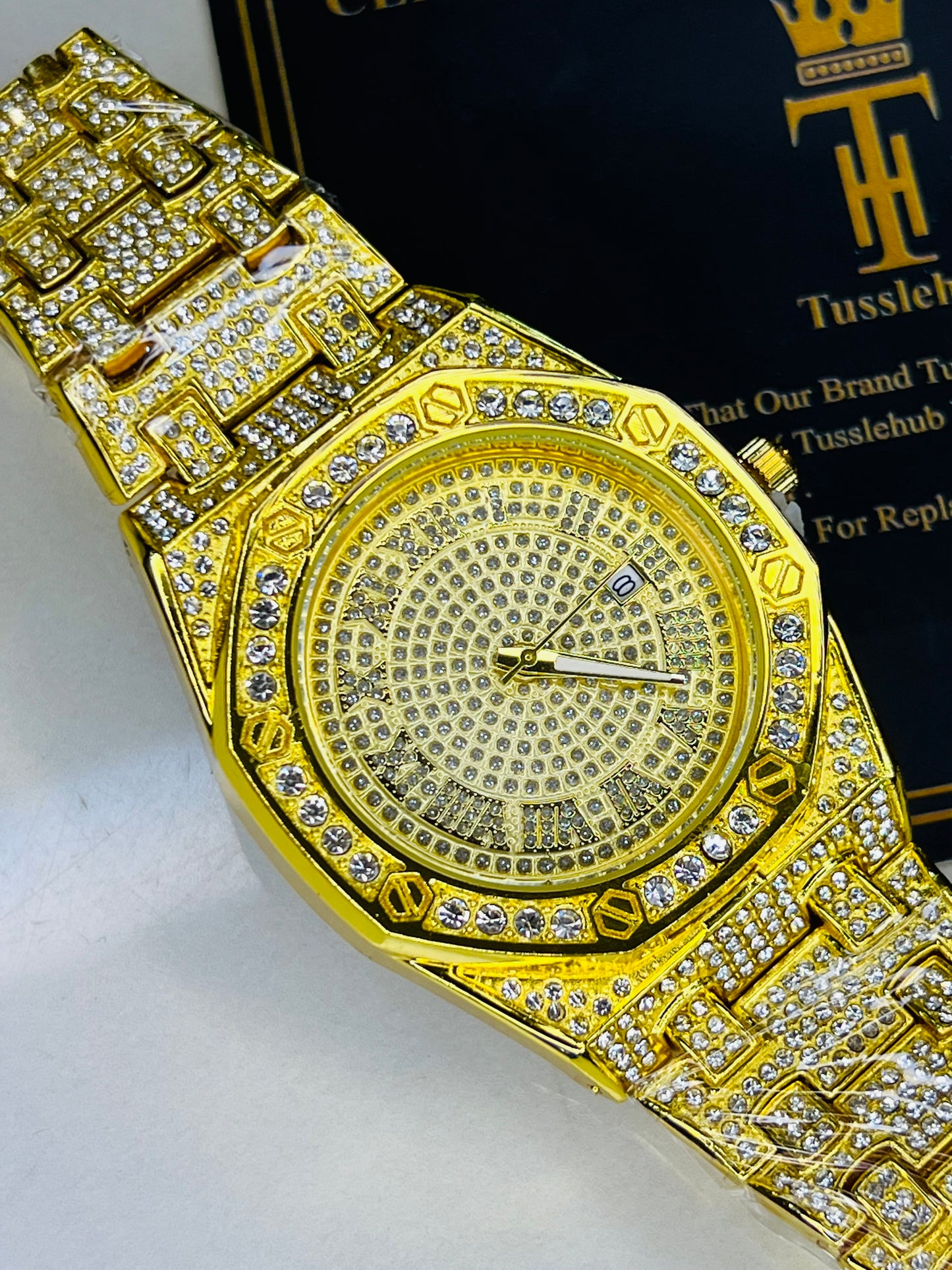 Gold AP Iced Out Watch