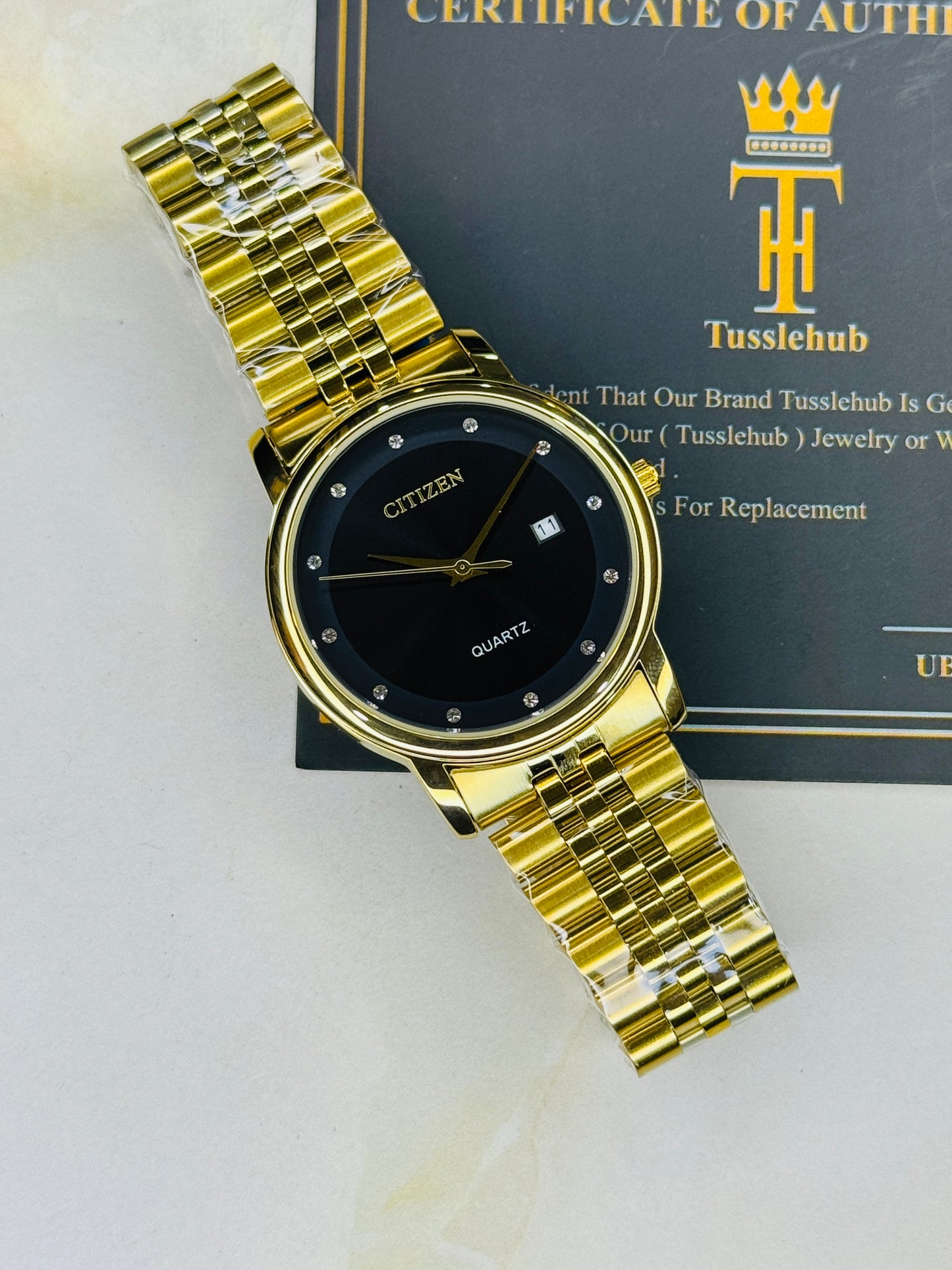 Gold Black Citizen Prestige Watch
