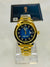 Date Just Gold Blue Plain Bezel Watch