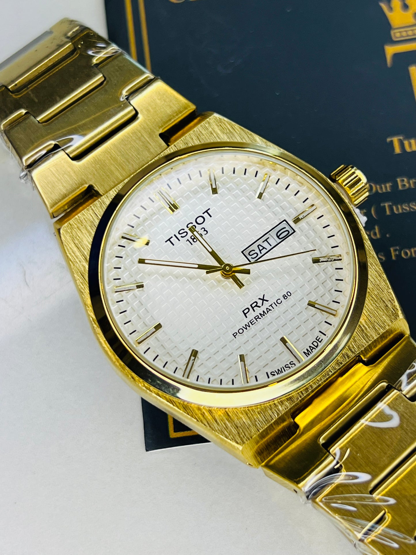 Tissot PRX Gold With White Textured Dial Watch