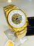 Gold White Skeleton Dial Automatic Mk Watch
