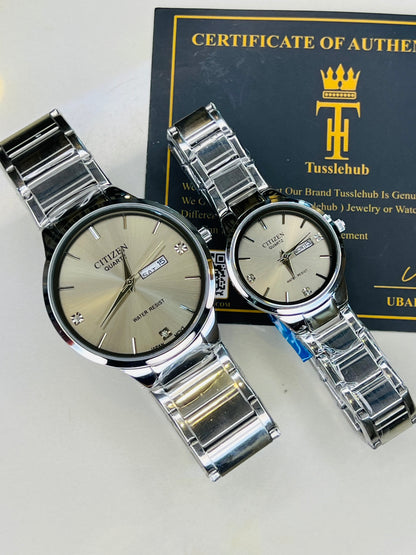 Silver Grey Axiom Couple Watch