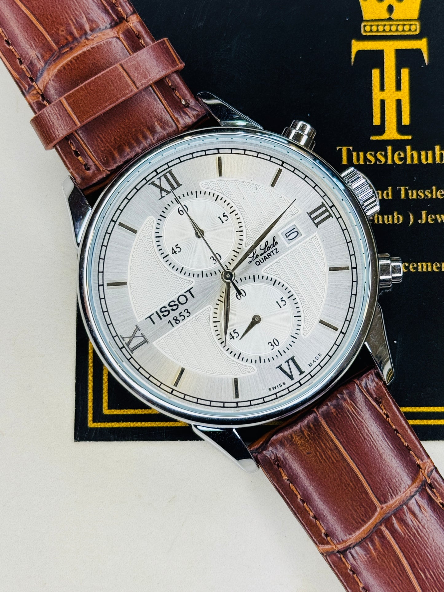 Le Lode Brown Leather Chronograph Dial Tissot Watch