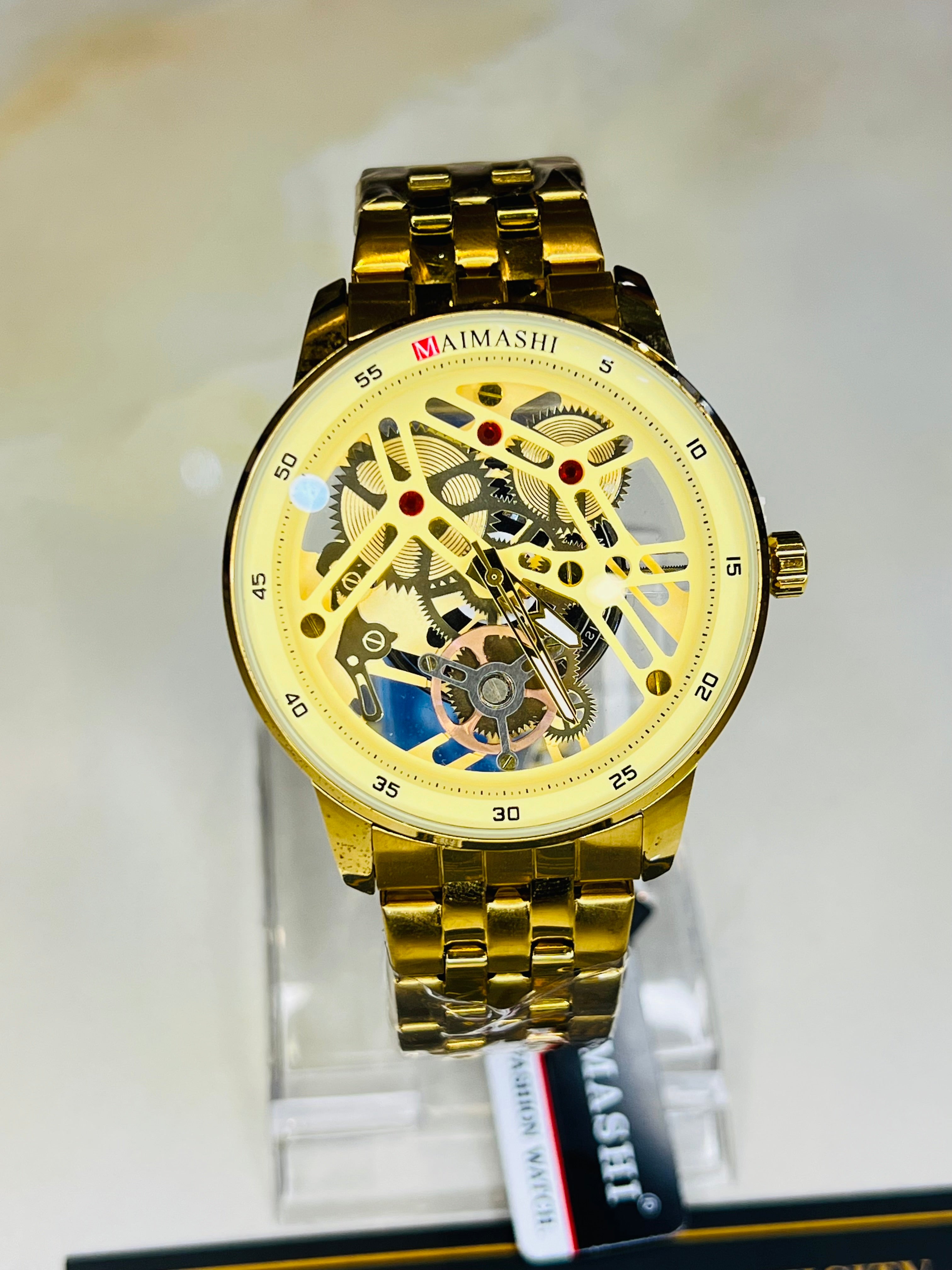 Maimashi All Gold Skeleton Watch