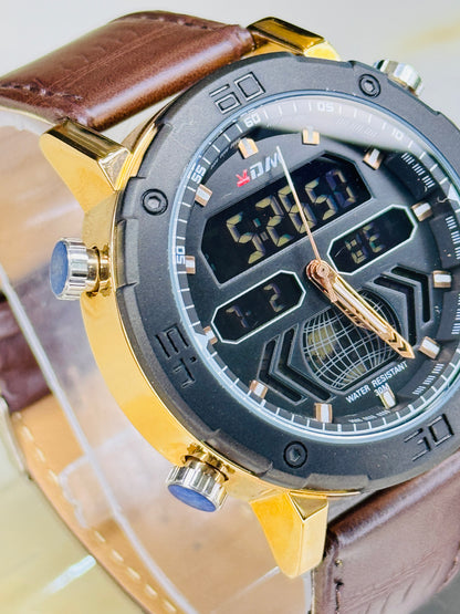 XDM Brown Black Dual Time Watch