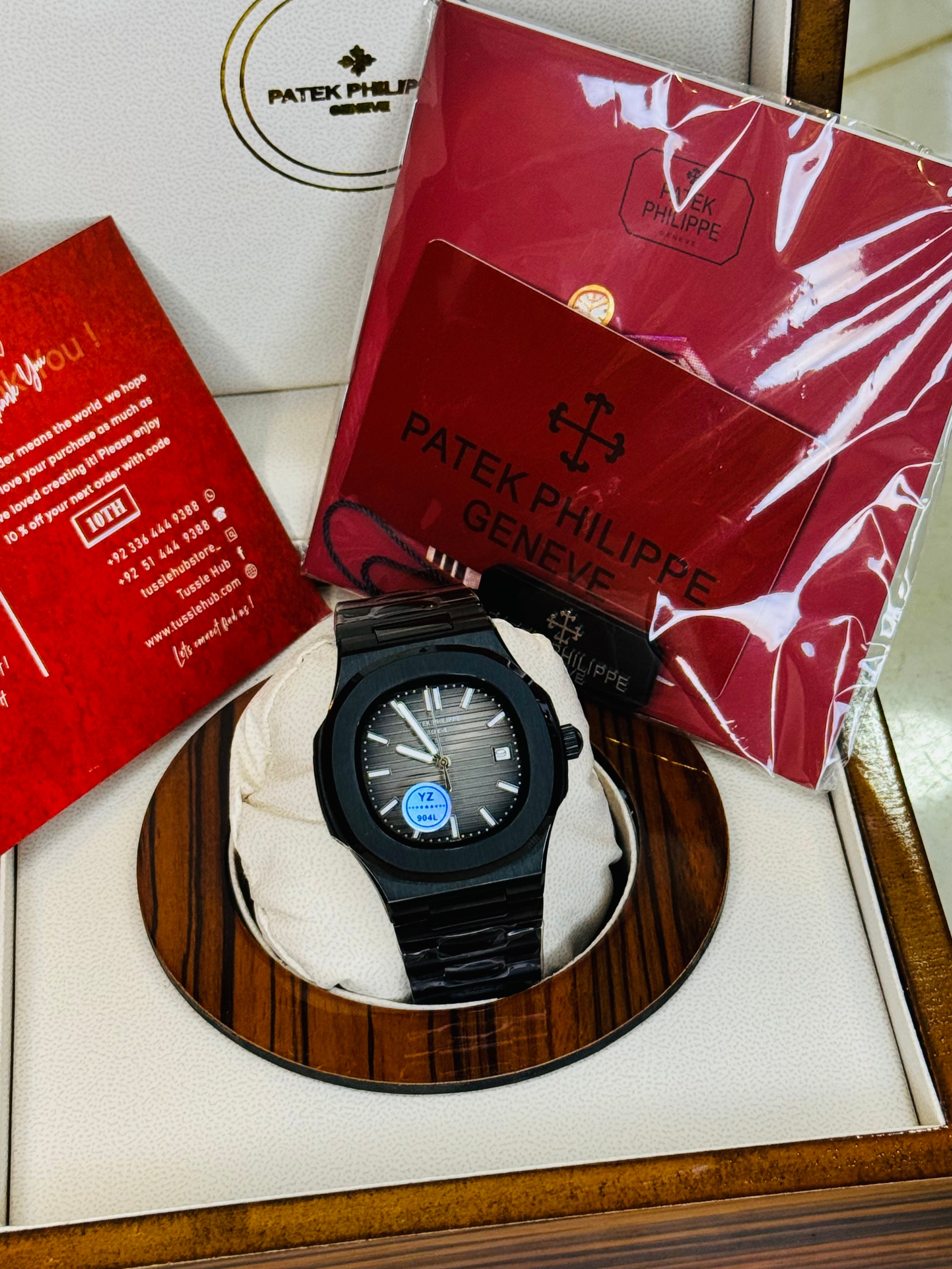 All Black Automatic Nautilus Super Clone Watch – TUSSLEHUB
