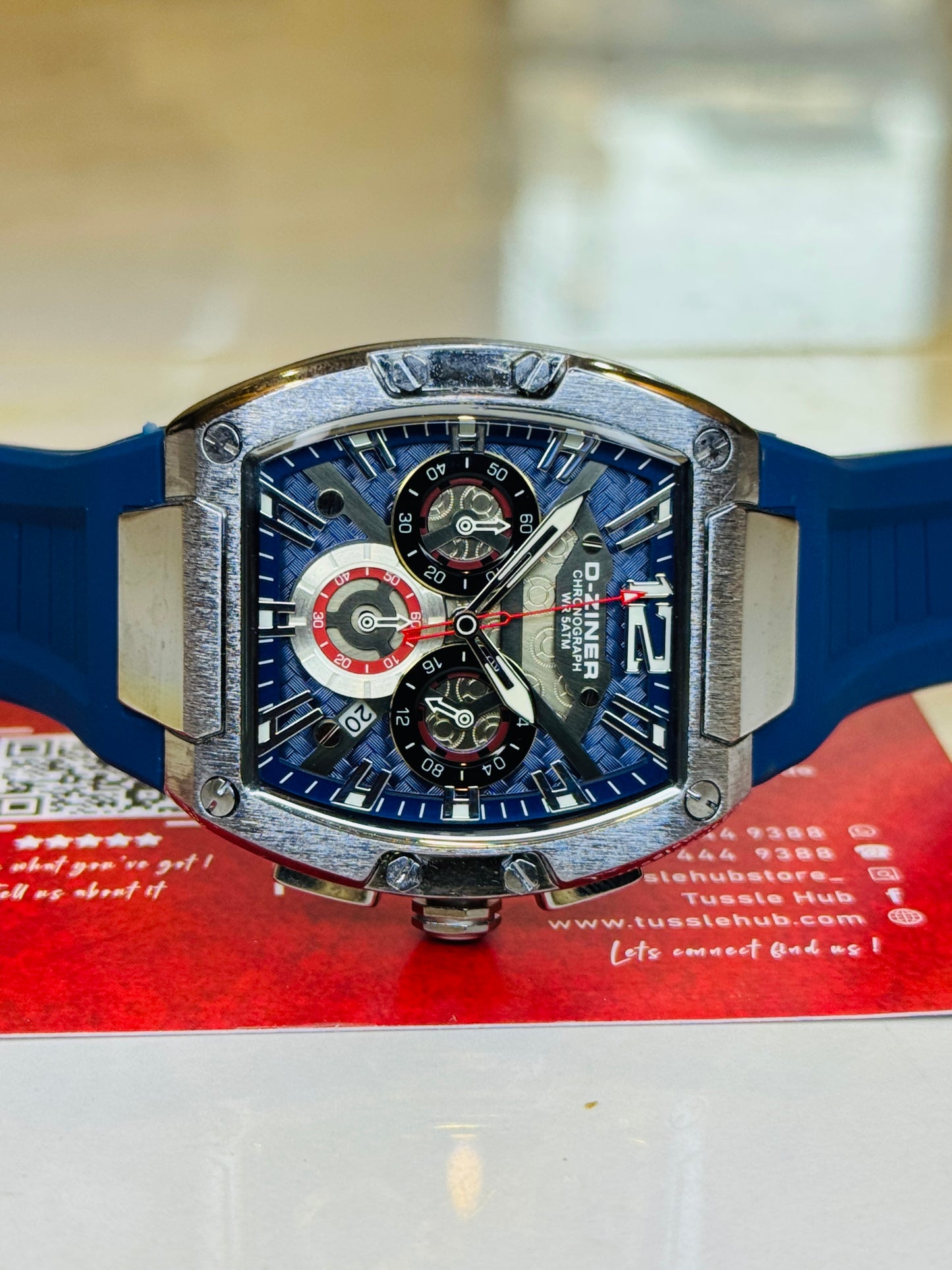 D-Ziner RM Blue Silver Chronograph Watch