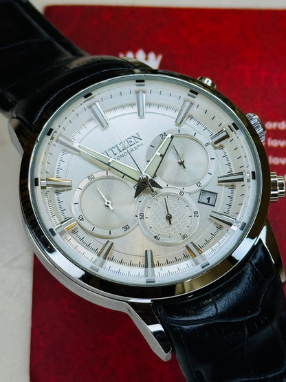 Citizen Globe Black White Chronograph Watch