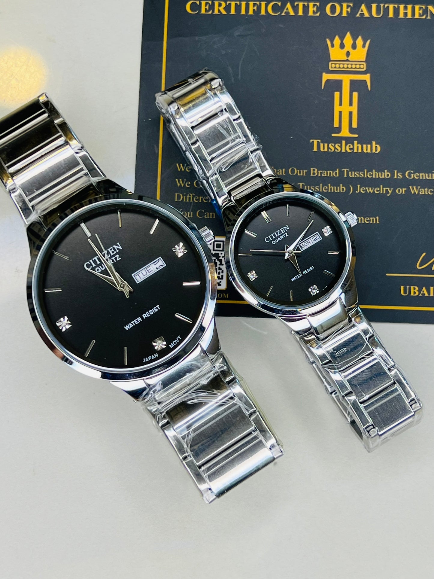 Silver Black Axiom Couple Watch