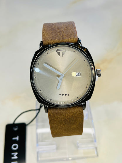 Tomi Brown Black Sleek Dial Watch