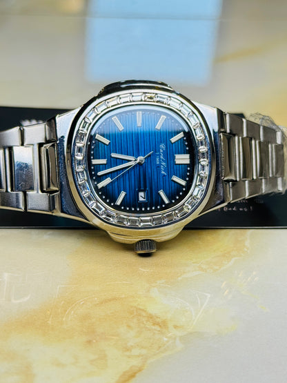Card Nick Nautilus Silver Ocean Gem Stone Watch