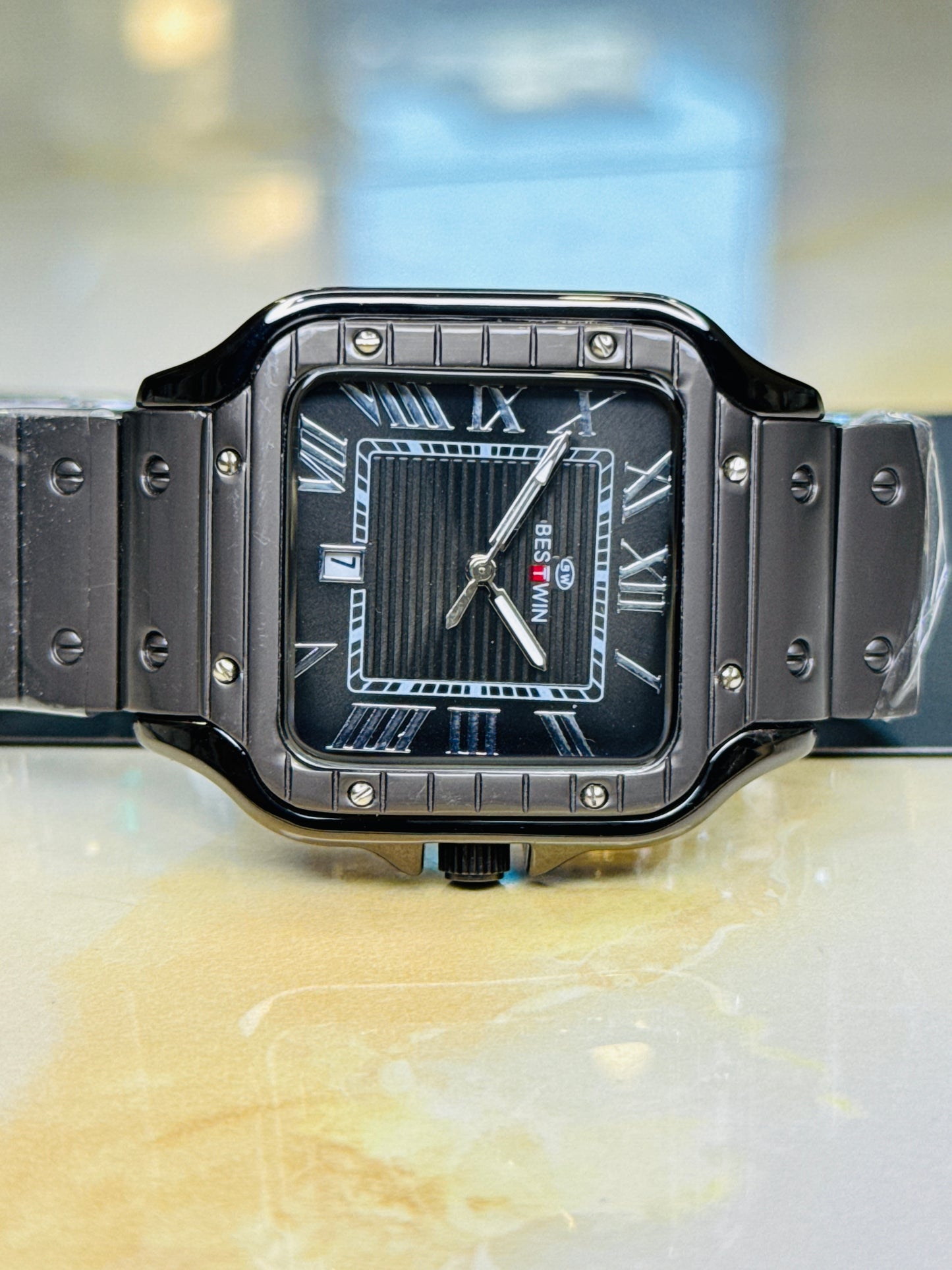 Matte All Black Santos Dial Watch